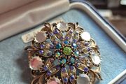 Vintage Brooch. Dominant Blue Theme.