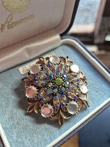 Vintage Brooch. Dominant Blue Theme.