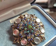 Vintage Brooch. Dominant Blue Theme.