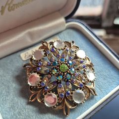 Vintage Brooch. Dominant Blue Theme.