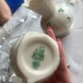Vintage Beleek shamrock porcelain vase and Beleek shell milk jug Image 2