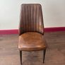 Brown Leather Dining Chairs x 3 Image 4