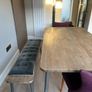 Walnut table chairs and bench (from EZ Furniture) for  sale Image 3