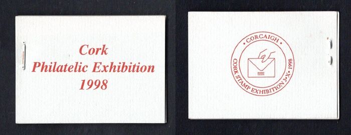 1998 Ireland Cork Philatelic Exhibition Booklet . Contains 2 X 30p Postboxed Commemorative Stamps No 57