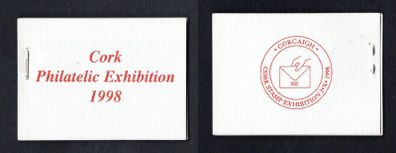 1998 Ireland Cork Philatelic Exhibition Booklet . Contains 2 X 30p Postboxed Commemorative Stamps No 57