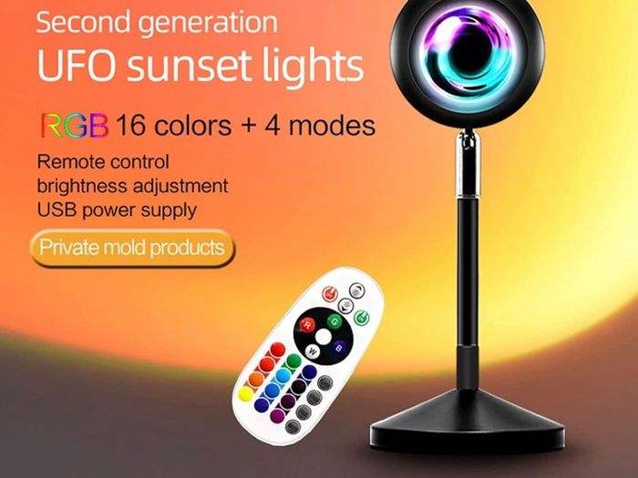 Lamp Projection - 16 Colour | Sunset Light with 24Keys Remote Multicolour -- USB Port--Colour Changing & Fade Mode (FREE POSTAGE)