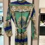 Misspap green,white,blue and gold silk like shirt dress Image 3