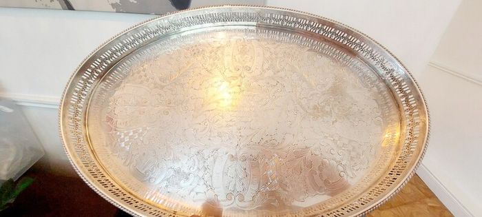 Vintage Sheffield Silver Plated Tray & Tea Pot