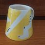Fabulous Set of Hand-Thrown and Hand-Decorated Art Pottery by Irish Ceramicist Etaoin O Reilly, Two Mugs and a Matching Rare Discontinued Teapot in the Sunshine Yellow Geo Collection Inspired by the Memphis Design Movement Image 4