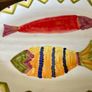 Modern Italian Serving Plates X 2 Hand Painted Stylised Fish Decor Ceramiche Alfa Image 4