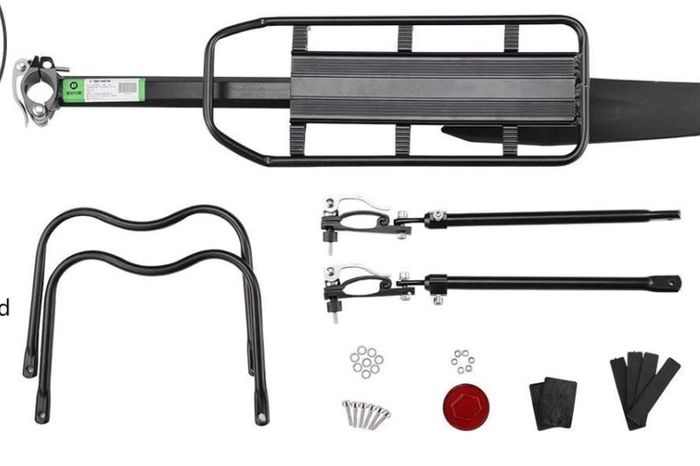 Bike Pannier Rack Rear Bike Rack Mountain Bike Rack Bicycle Rear Rack Carrier with Reflector Adjustable Bike Luggage Cargo Quick Release Cycling Seatpost Rack Black, 50KG Capacity (FREE POSTAGE)