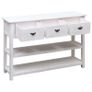 Sideboard Antique White 115x30x76 cm Wood Image 3
