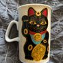 Maneki Neko Porcelain Lucky Cat Mug Image 2