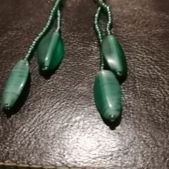 Earrings green drops style