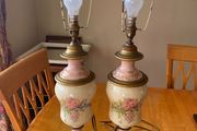 Pair Victorian revival lamps