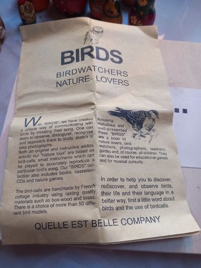 4 bird whistles, lovely gift, as new, D18 post 8e