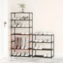 Space Saving Shoe Storage Organiser,Metal Storage Rack, Easy Assembly & Strong Design, Stackable Shoe Shelf, for Hallway, Living Room, Bedroom,Black Image 4