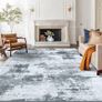 Modern Abstract Area Rugs Living Room 200x280cm, Machine Washable Non-Slip Short Pile Rug, Durable Faux Wool Carpet for Bedroom, Dining Room, Home Office, Grey Image 2