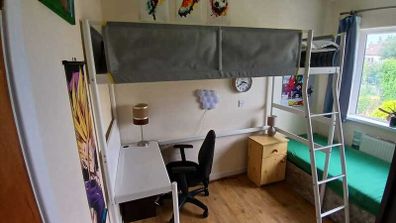 VITVAL Loft bed frame with desk top
