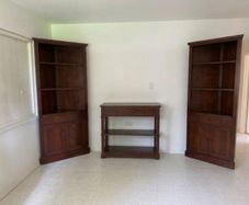 Premium Matching 3-Piece Solid Wood Furniture Suite (Two Corner Bookcases & Console Table)