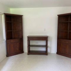 Premium Matching 3-Piece Solid Wood Furniture Suite (Two Corner Bookcases & Console Table)