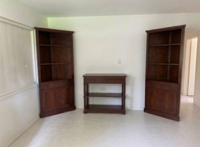 Premium Matching 3-Piece Solid Wood Furniture Suite (Two Corner Bookcases & Console Table)