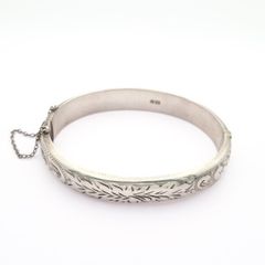 Vintage Sterling Silver Bangle, Signed Birmingham 1963