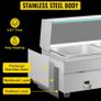 Buffet Food Warmer Stainless Steel 3-6 Pans with Glass Shield Commercial Countertop Bain Marie Electric Steamer Cooker Image 7