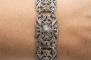 Austrian 935 Sterling Silver Marcasite Art Deco Bracelet