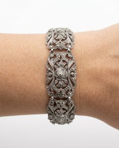 Austrian 935 Sterling Silver Marcasite Art Deco Bracelet