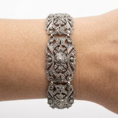 Austrian 935 Sterling Silver Marcasite Art Deco Bracelet