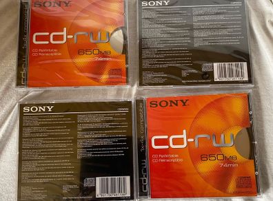 Sony cd-rw 650mb 74 minutes new unopened 4 off