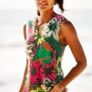 Lovely top Brand new exotic flower print blouse summer multi colour vest Size 10 Image 7