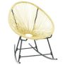 Outdoor Rocking Moon Chair Poly Rattan Beige Image 2