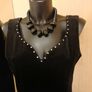 Women's Dress Black Velvet and Ostrich Feathers Size 14 Image 2
