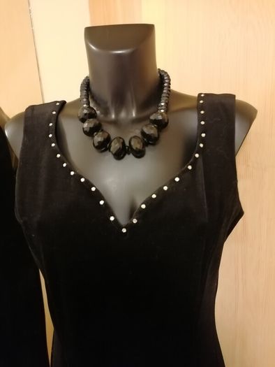 Women's Dress Black Velvet and Ostrich Feathers Size 14