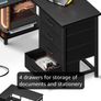 Corner Desk with Drawers, L Shaped Computer Desk, 135 x 100 cm, Black  Reversible Office Desk with Power Outlets & USB Ports, PC Work Desk with Storage, Host Stand & Hooks, Home Office and Gaming Image 3