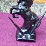 Vintage Black Glossy Horse with 2 Pens Image 2