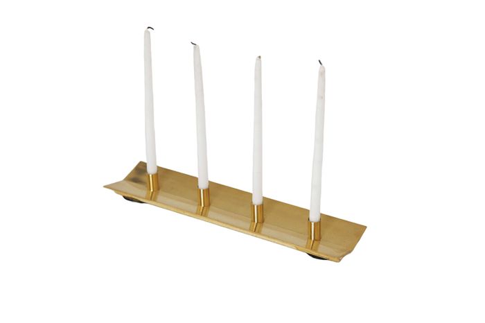 Vintage Brass Candelabra, Model Profile by Pierre Forsell for Skultuna, 1960s