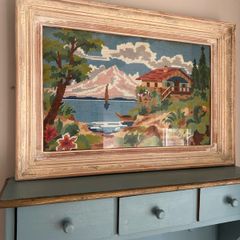 Large Framed French Needlepoint