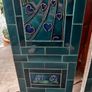 Pair of Art Nouveau antique tiled side panels for fireplace, extremely heavy, D18 Image 5