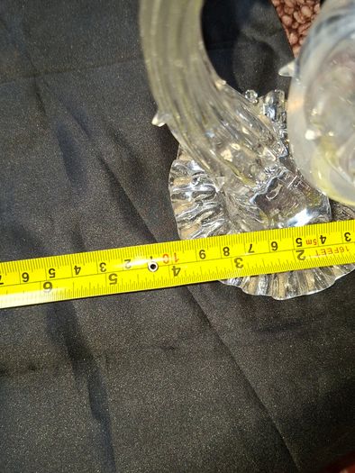 Beautiful 1920s Murano style Spun Glass, a Glass Acorn Basket hanging from a glass stem, Postage Available or Collection
