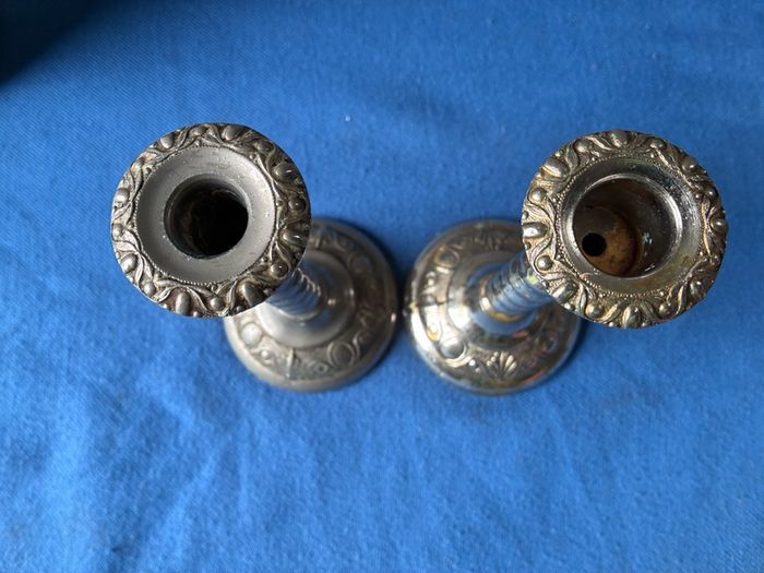 pair of barley twist epns candle sticks