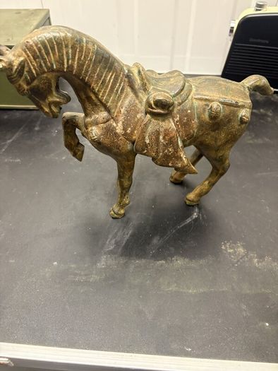 Vintage Chinese Tang-Style Metal Horse Figurine