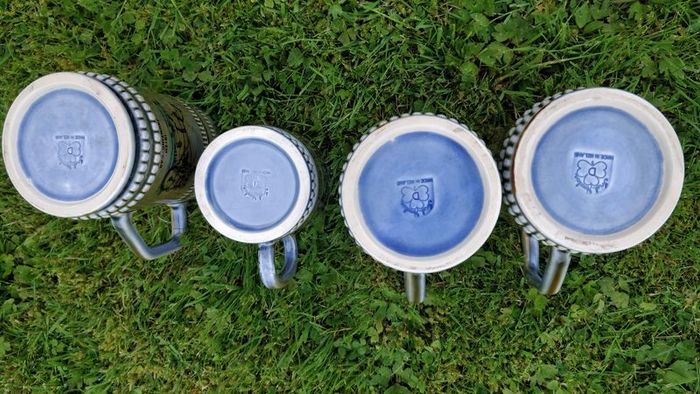 Irish Porcelain Tankards x 4