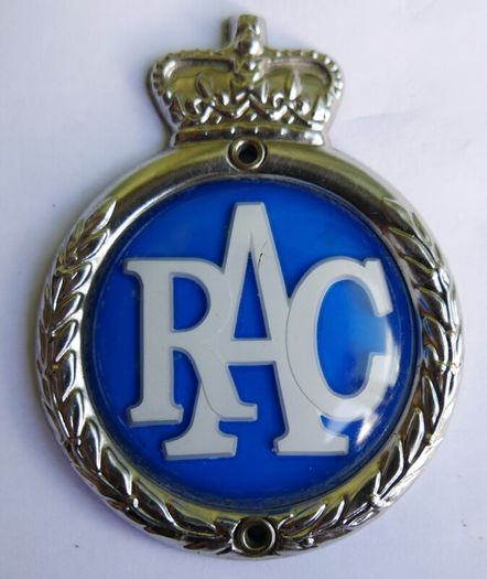1960's Vintage ROYAL AUTOMOBILE CLUB R.A.C. Radiator Grill Fitting Car Badge