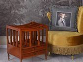 Newspaper Rack CANTERBURY Mahogany Magazine Holder