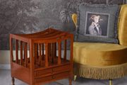 Newspaper Rack CANTERBURY Mahogany Magazine Holder