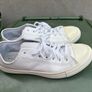shoes men size 9 used clean converse original white  Lether Image 4