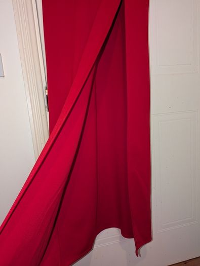 Gorgeous red high slit maxi dress from Boohoo